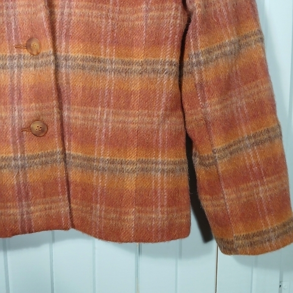 Vintage wool/mohair blend plaid blazer - Picture 4 of 10